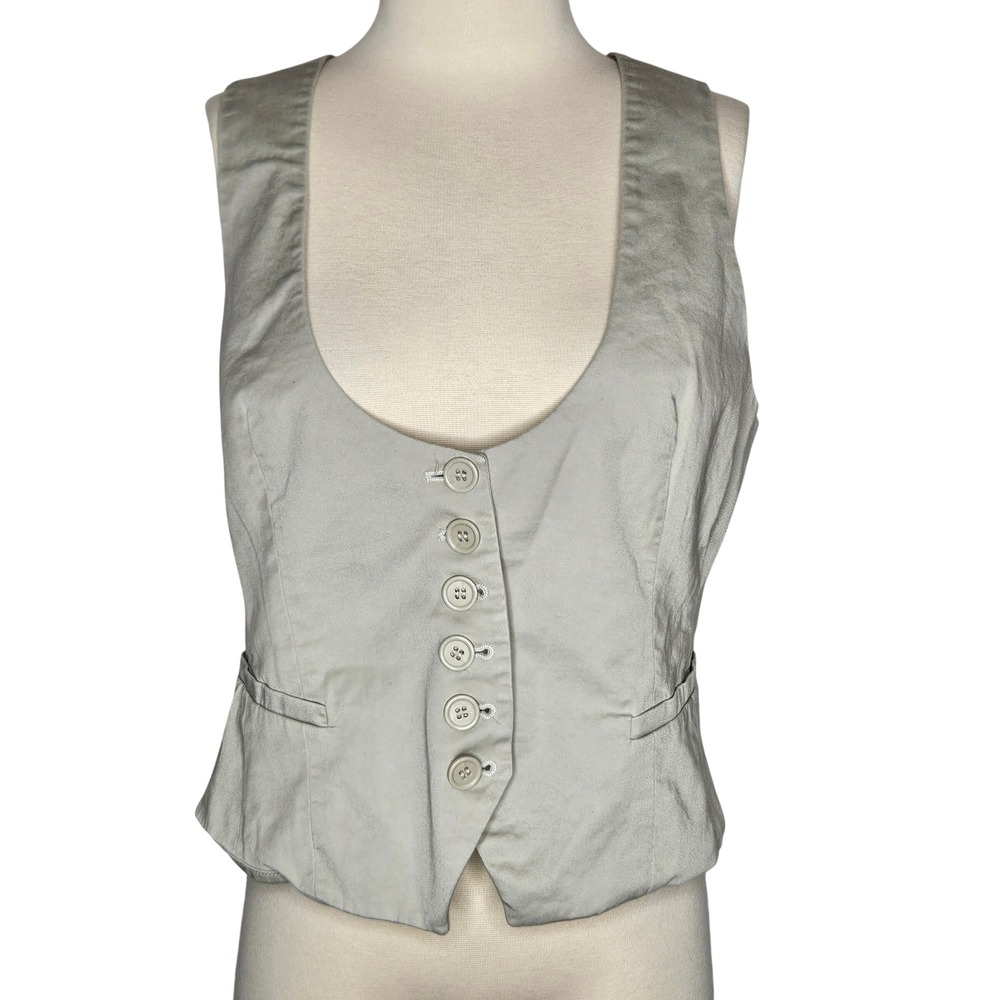 New York & Company Tailored Vest Waistcoat Button Front Career Office Women 14 M